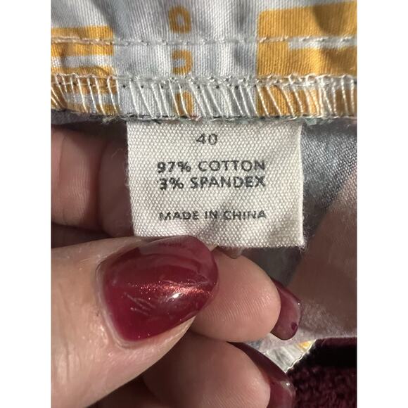 Loudmouth Golf Shorts Mens Size 40 Flat Front Geometric Geo Soft Stretch Chino - Picture 8 of 13